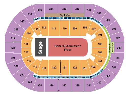 BOK Center Grey Day Seating Chart